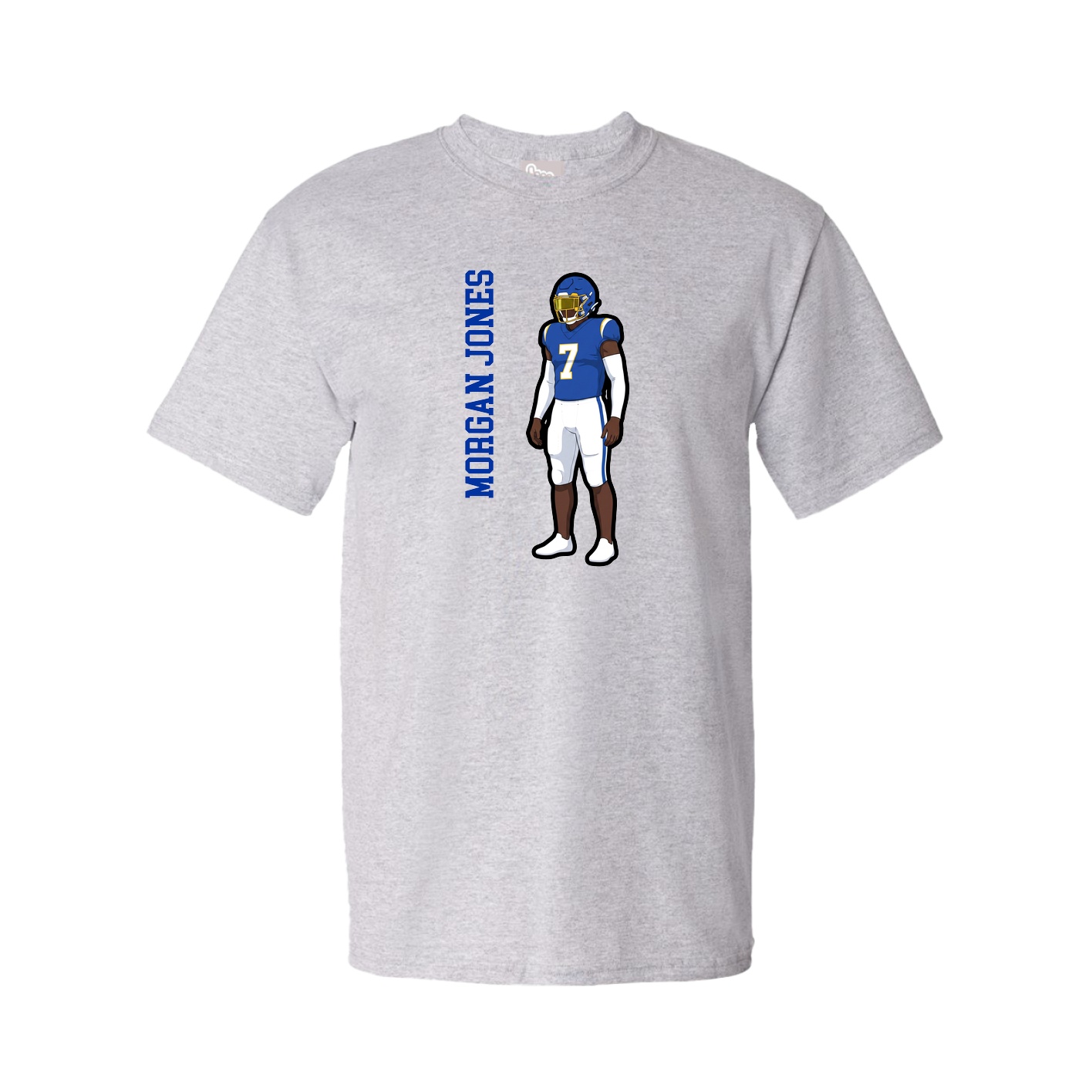 Tee — Name Vertical in Grey