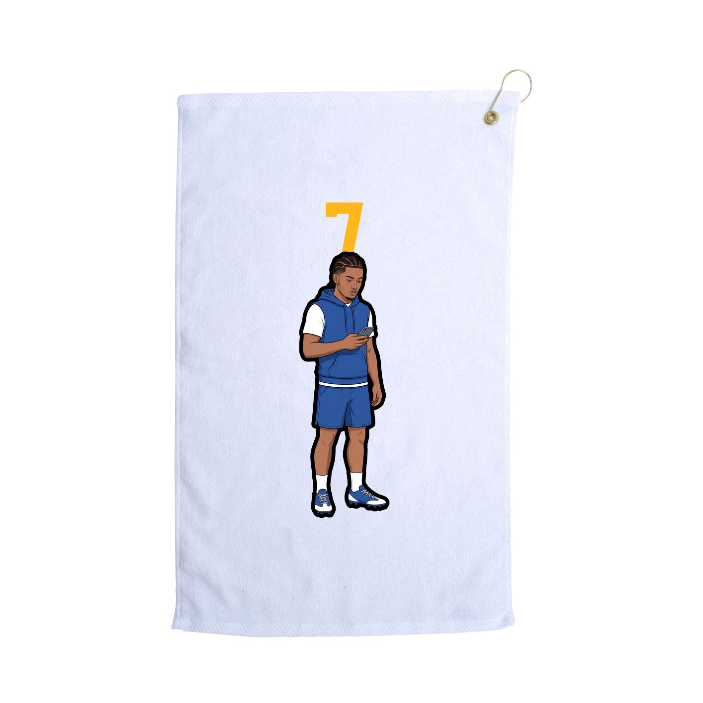 Golf Towel — Number Top in White
