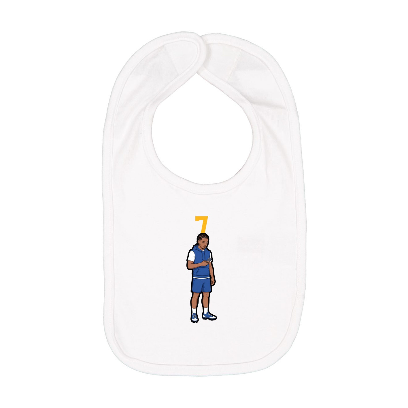 Infant Bib — Number Top in White