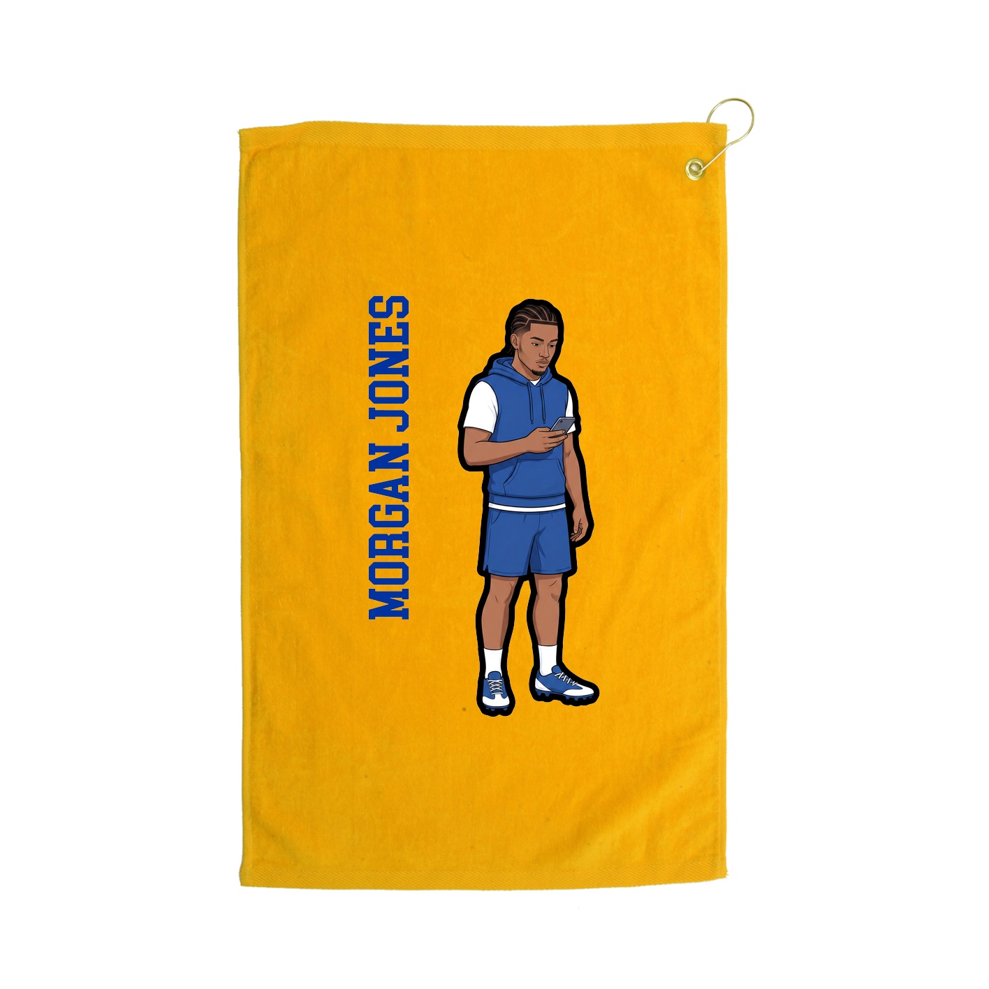 Golf Towel — Name Vertical in Gold