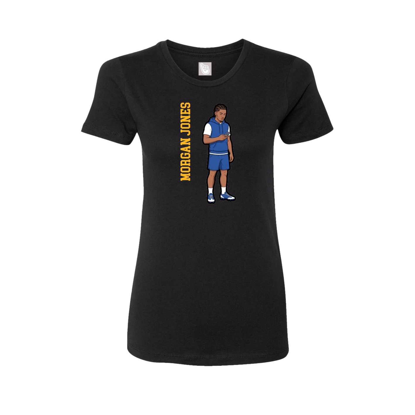 Womens Tee — Name Vertical in Black