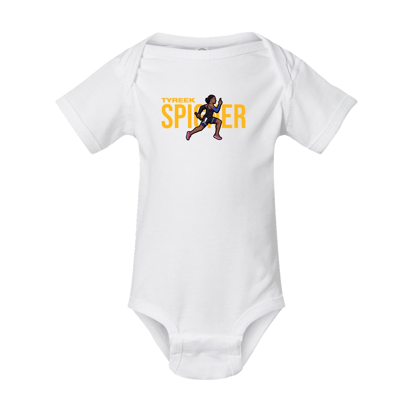 Baby Onesie — Player Name in White