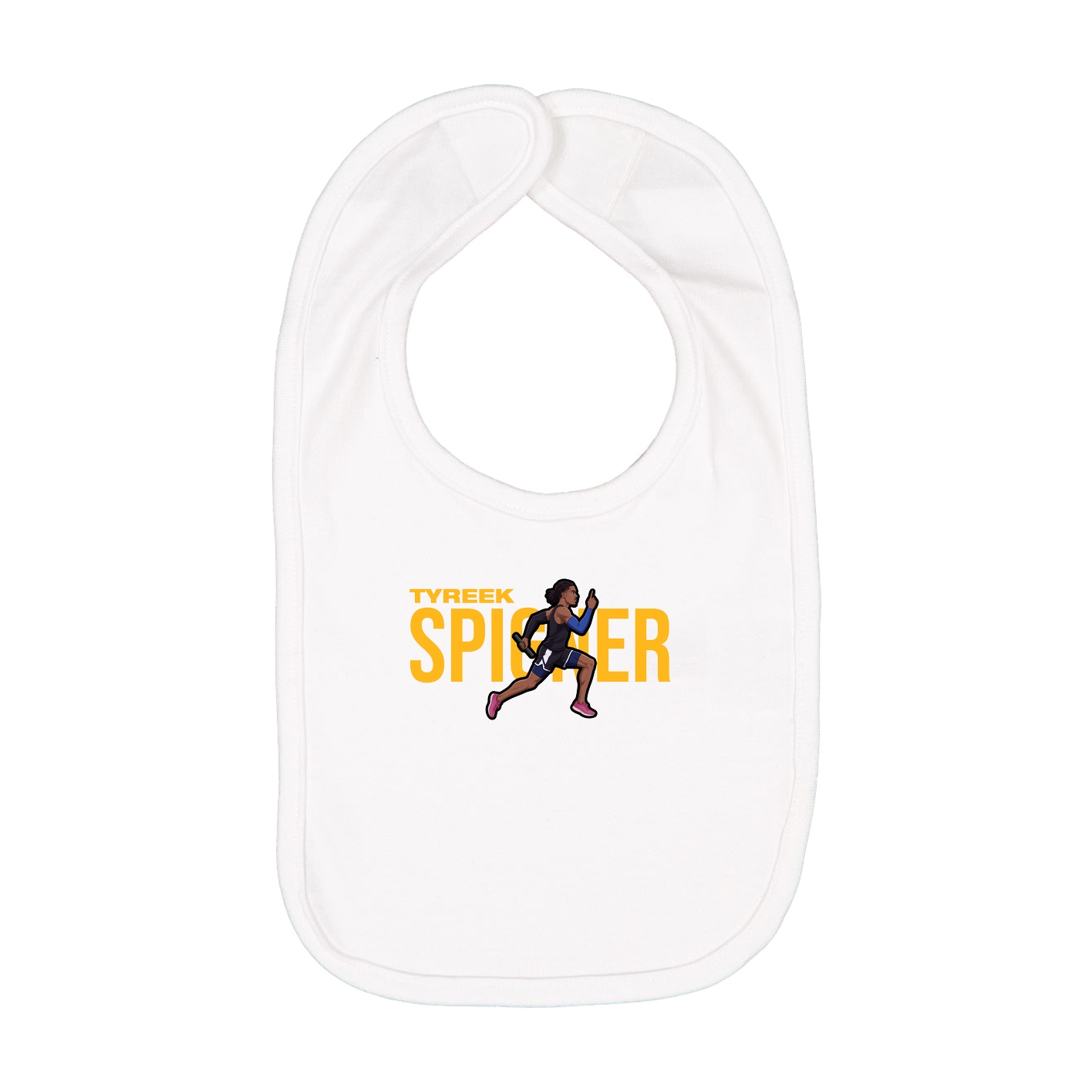 Infant Bib — Player Name in White