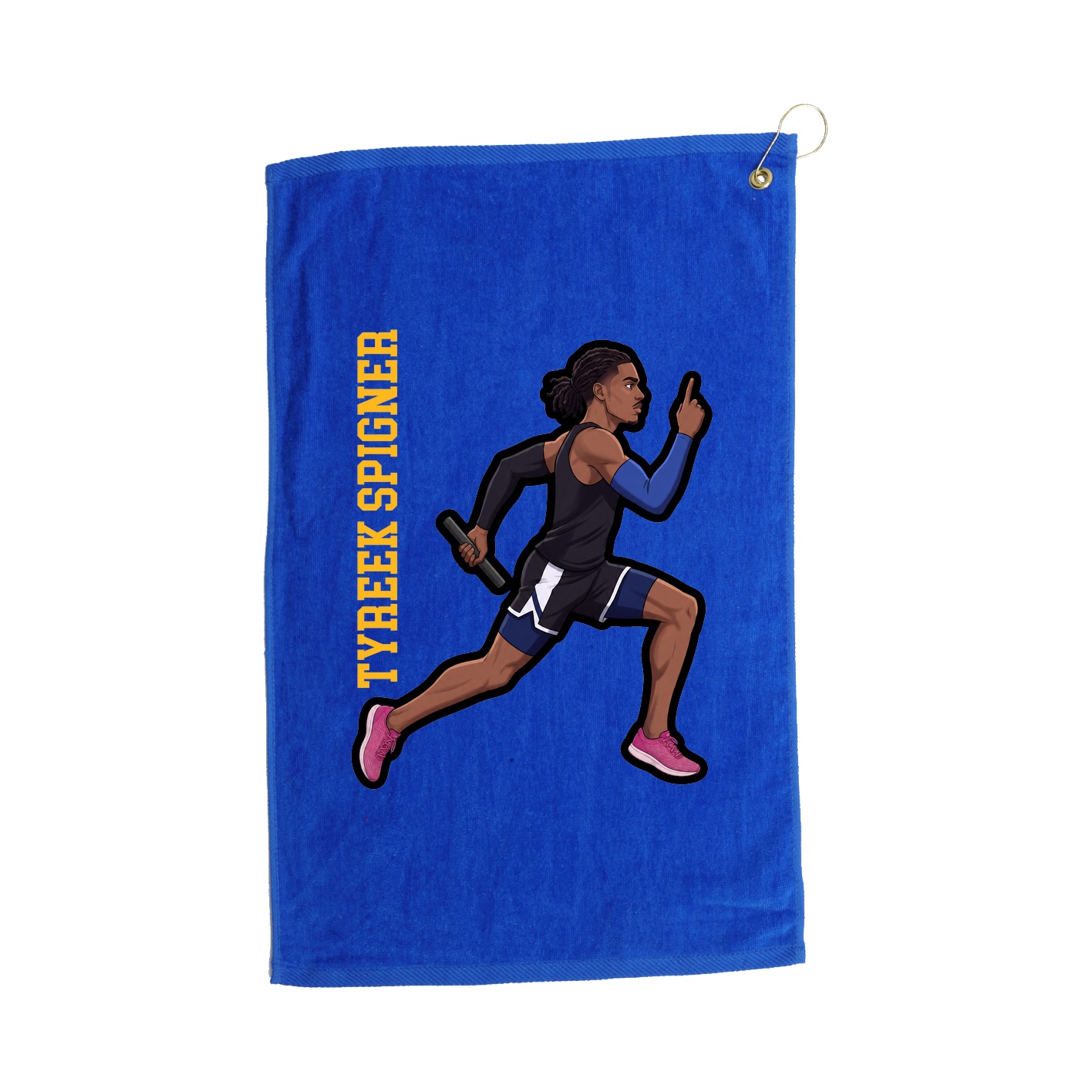 Golf Towel — Name Vertical in Royal