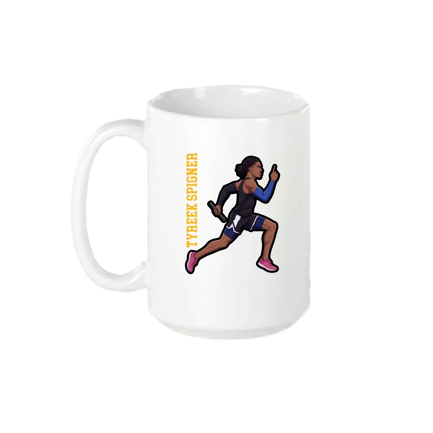 15oz Coffee Mug — Name Vertical in White