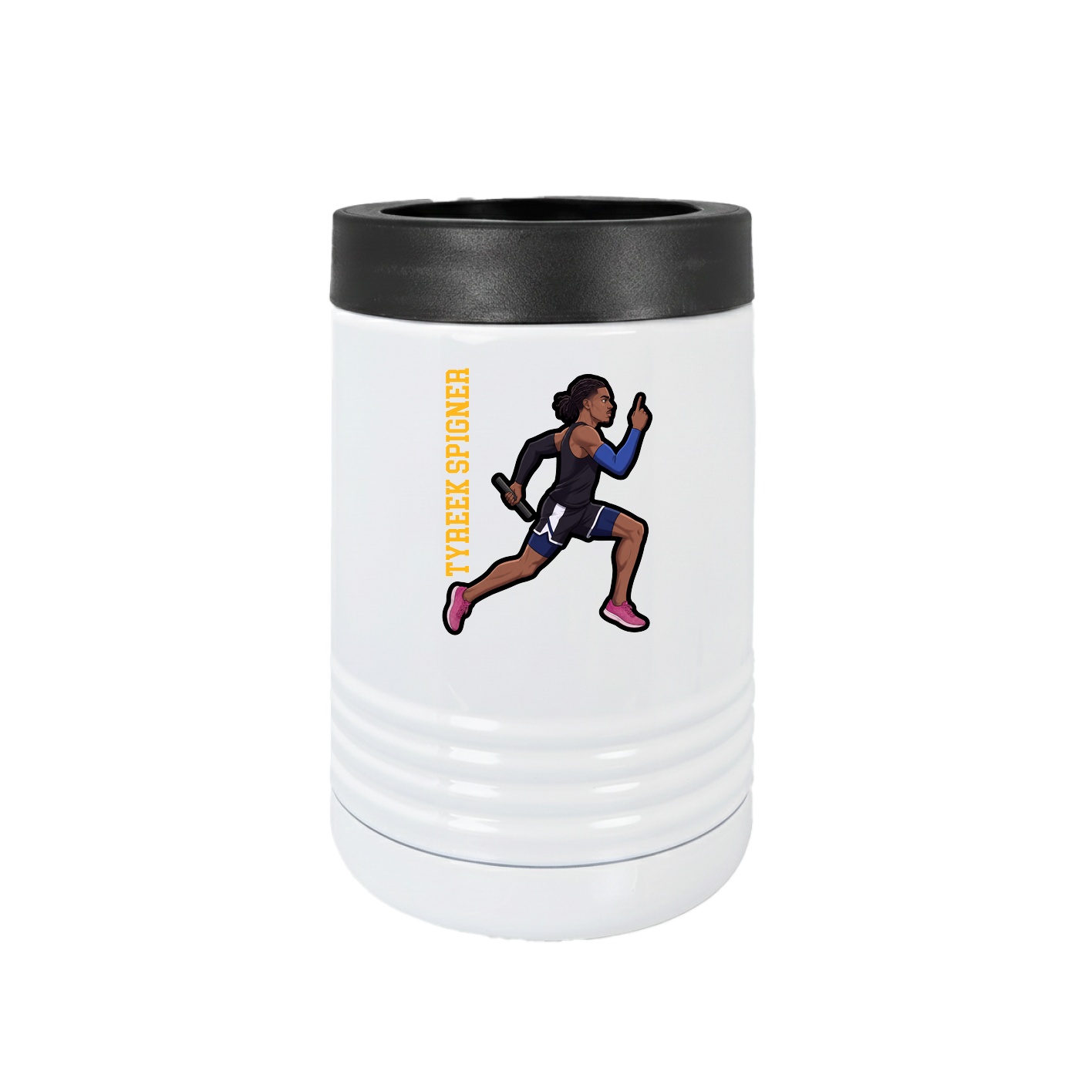 Beverage Holder — Name Vertical in White