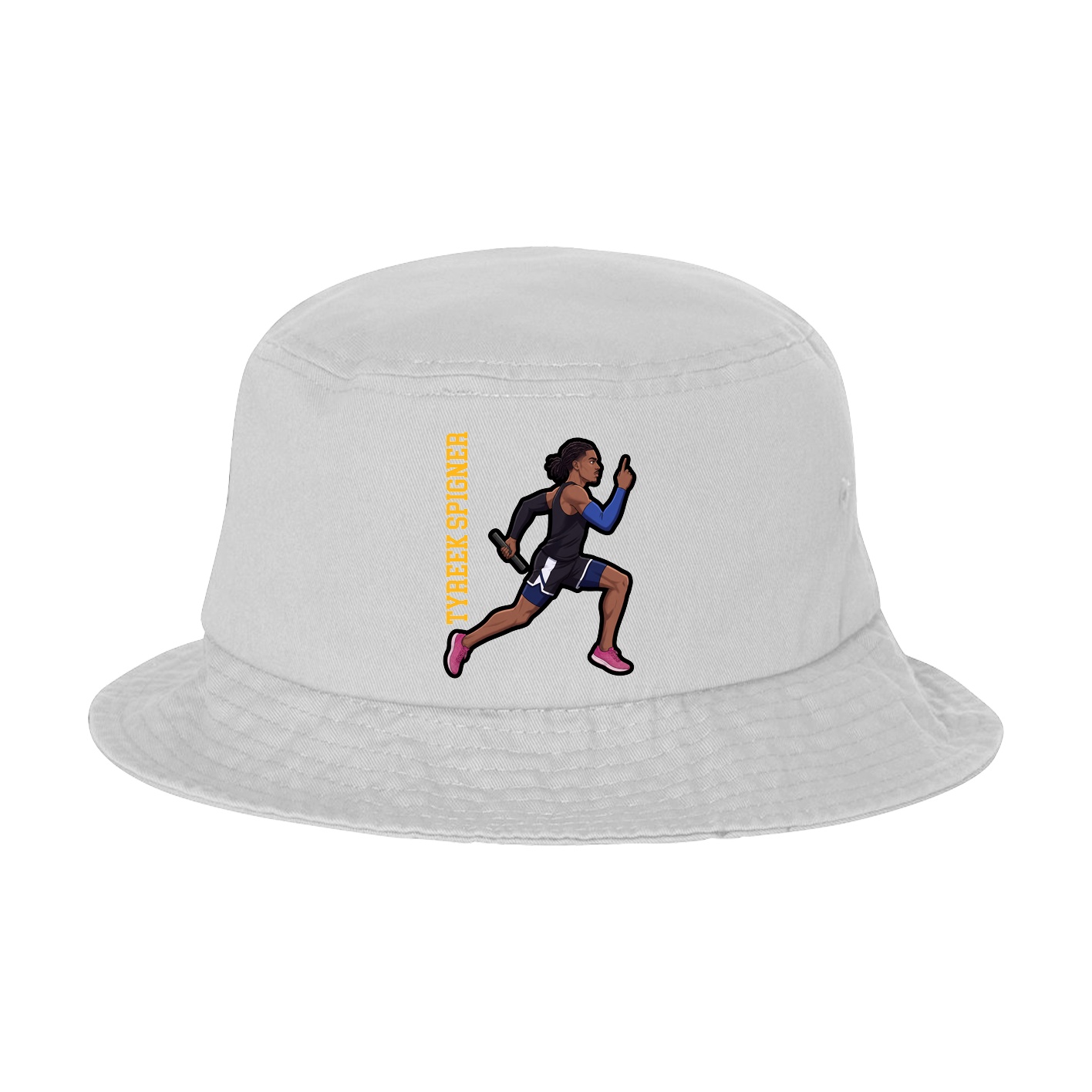 Bucket Cap — Name Vertical in White