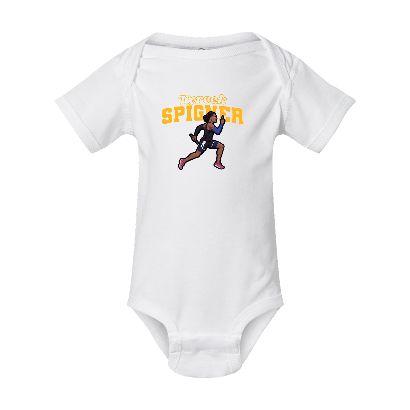 Baby Onesie — Name Arch in White
