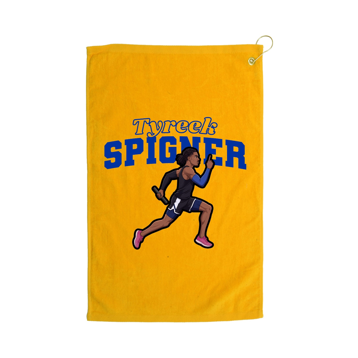 Golf Towel — Name Arch in Gold