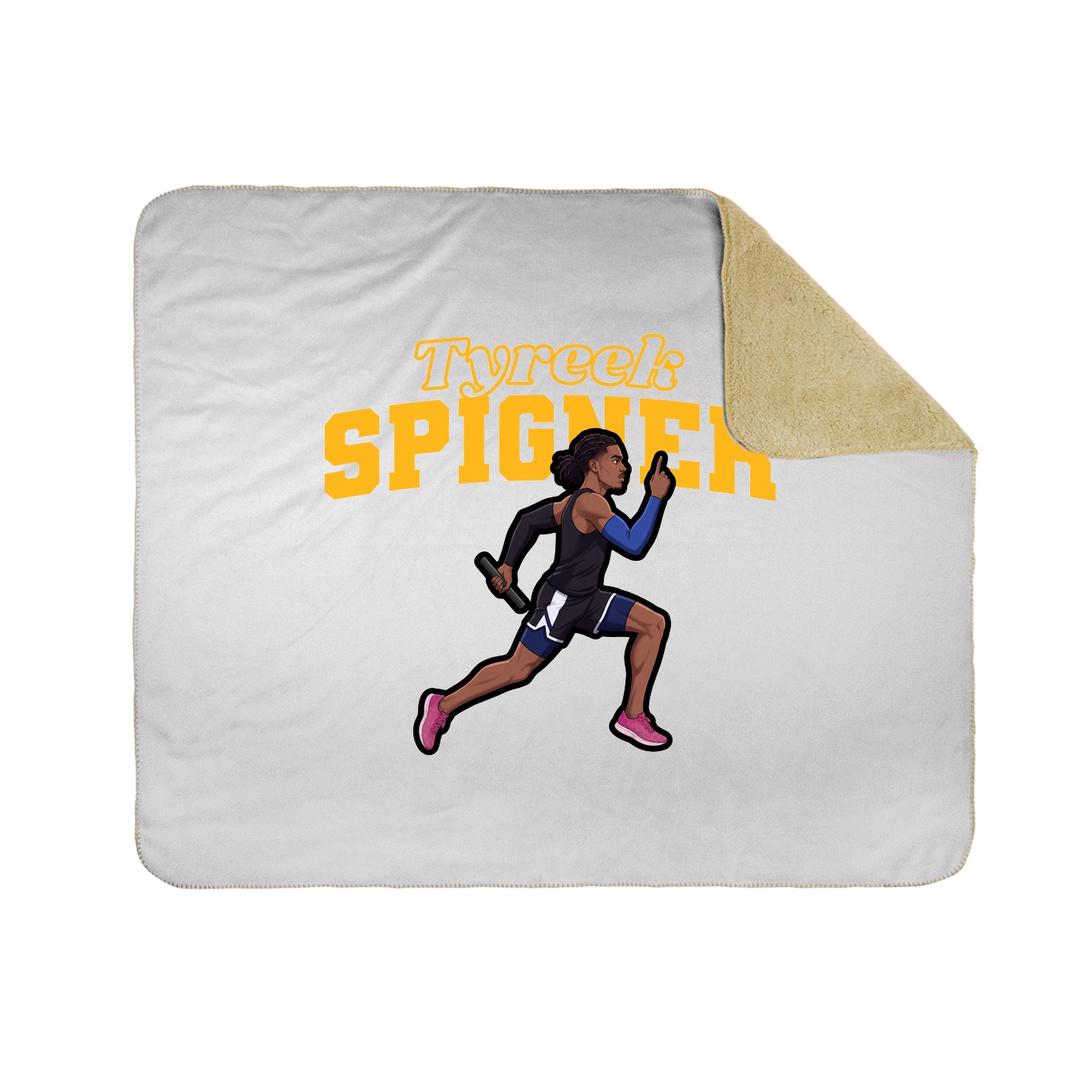 Throw Blanket — Name Arch in White