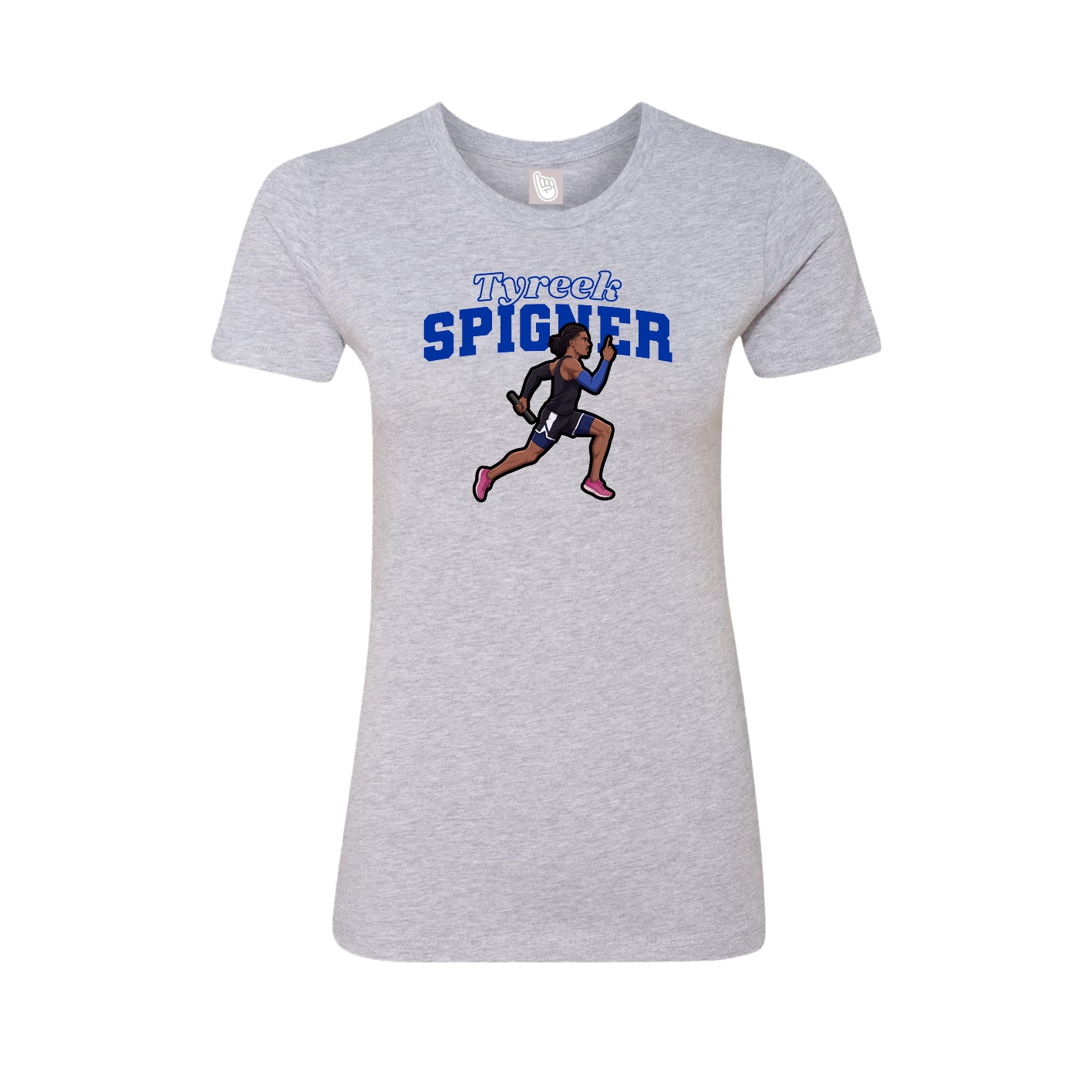 Fitted Women's Tee — Name Arch in Grey