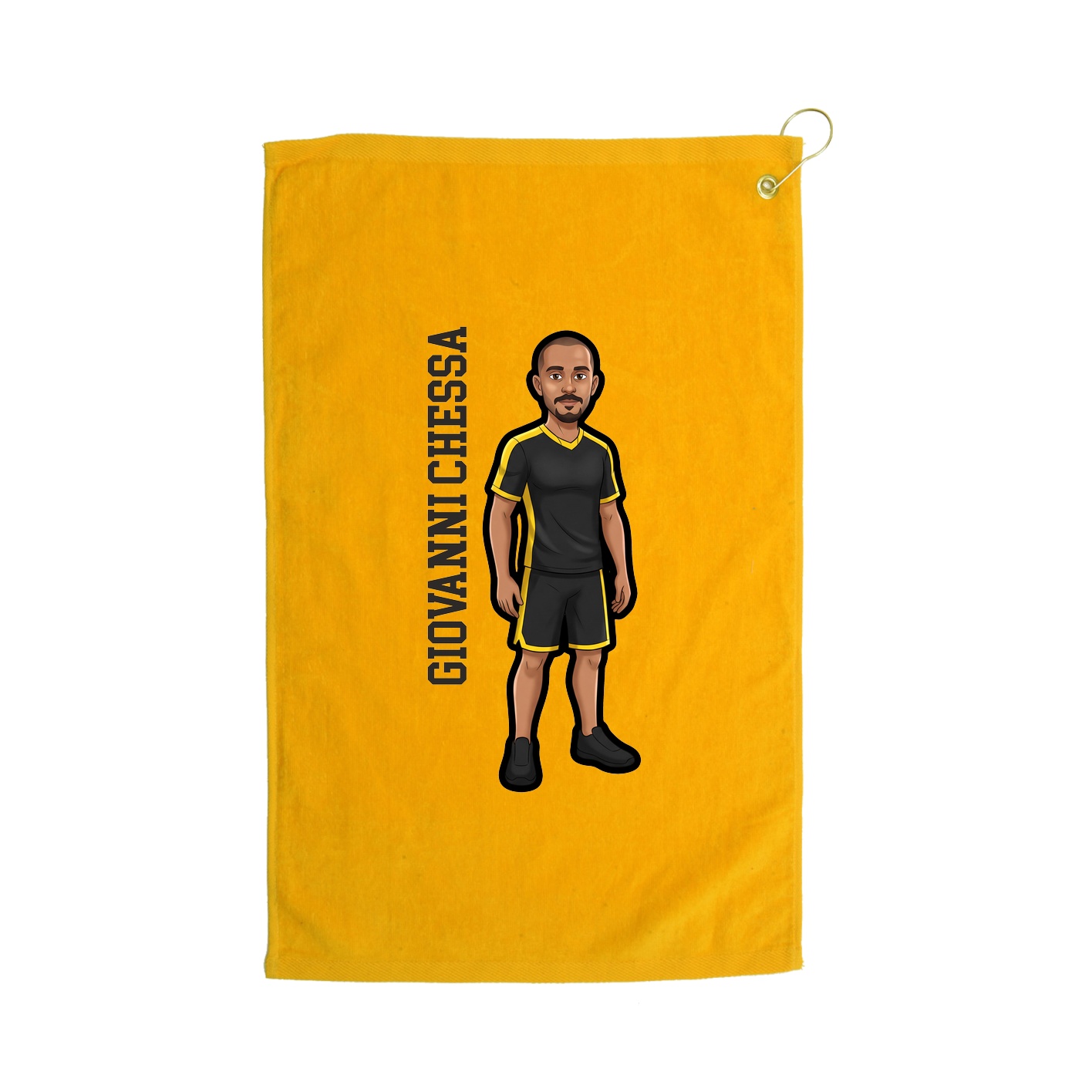 Golf Towel — Name Vertical in Gold