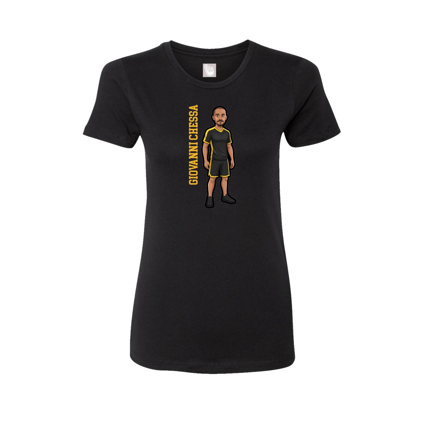 Womens Tee — Name Vertical in Black