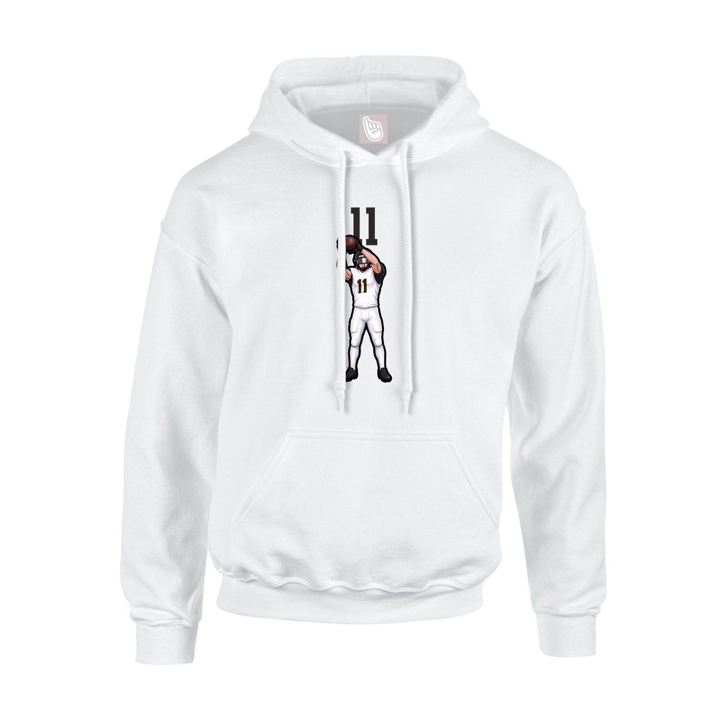 Hoodie — Number Top in White