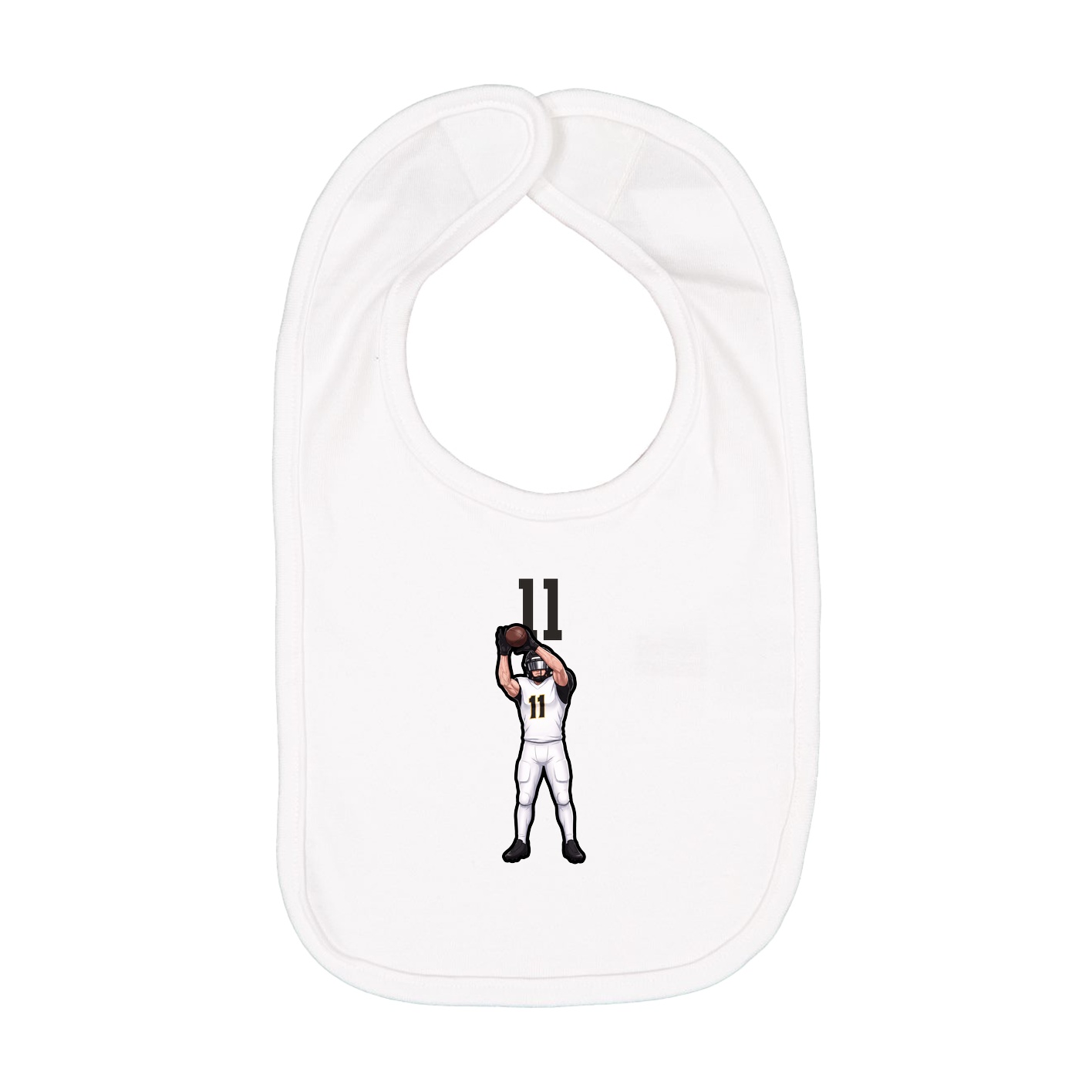 Infant Bib — Number Top in White