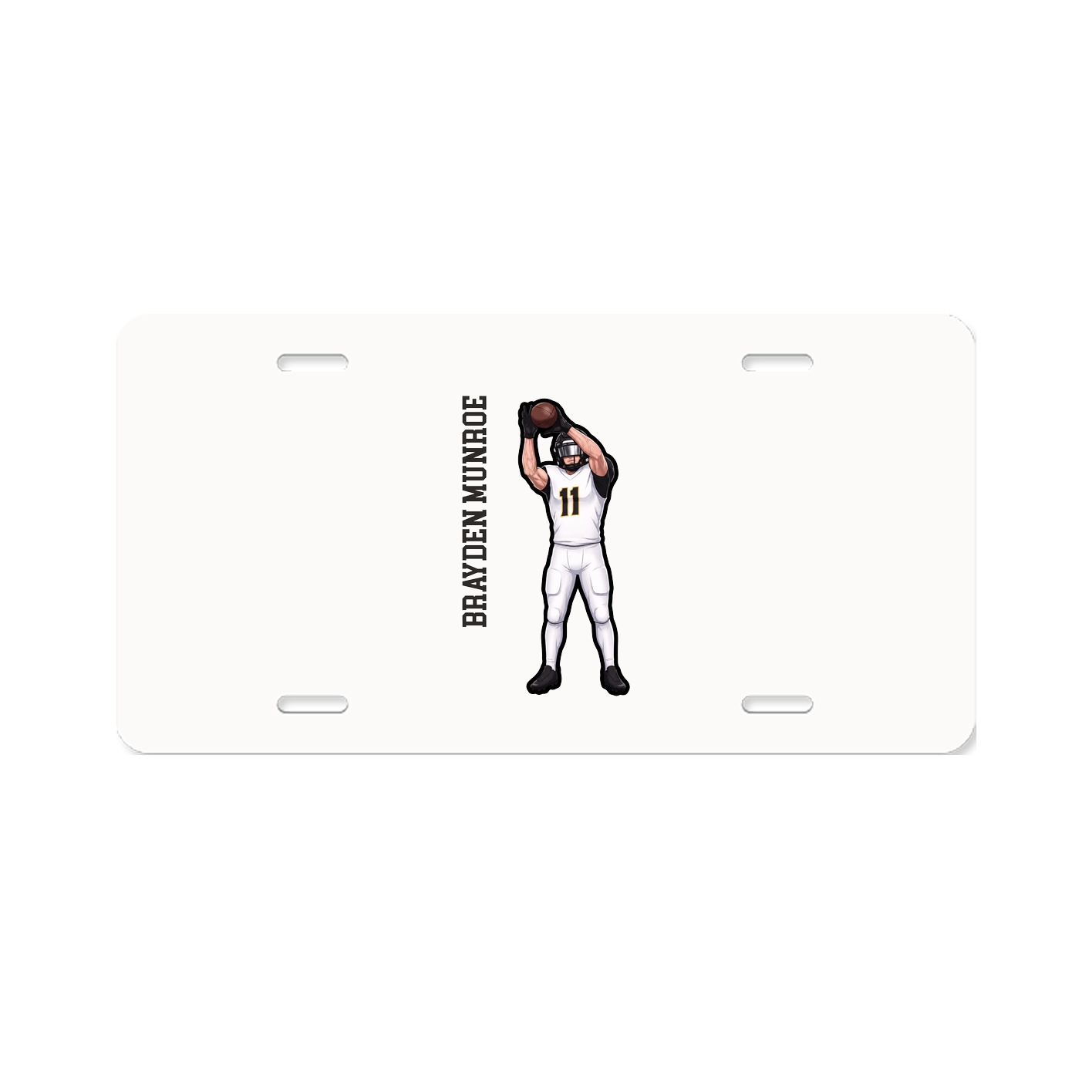 License Plate — Name Vertical in Classic