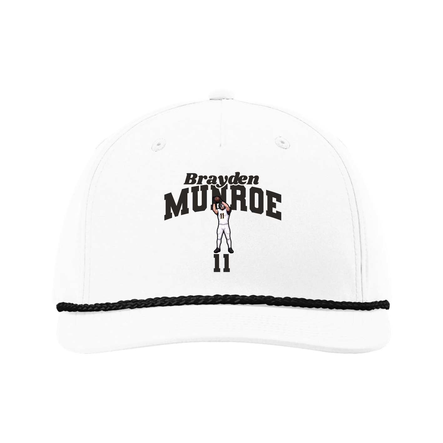 Five-Panel Classic Rope Cap — Signature Arch in White