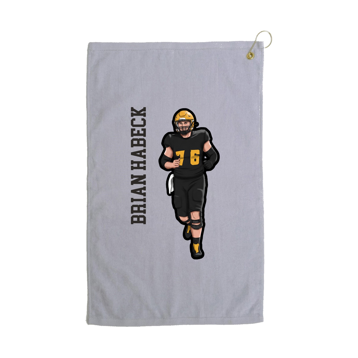 Golf Towel — Name Vertical in Grey