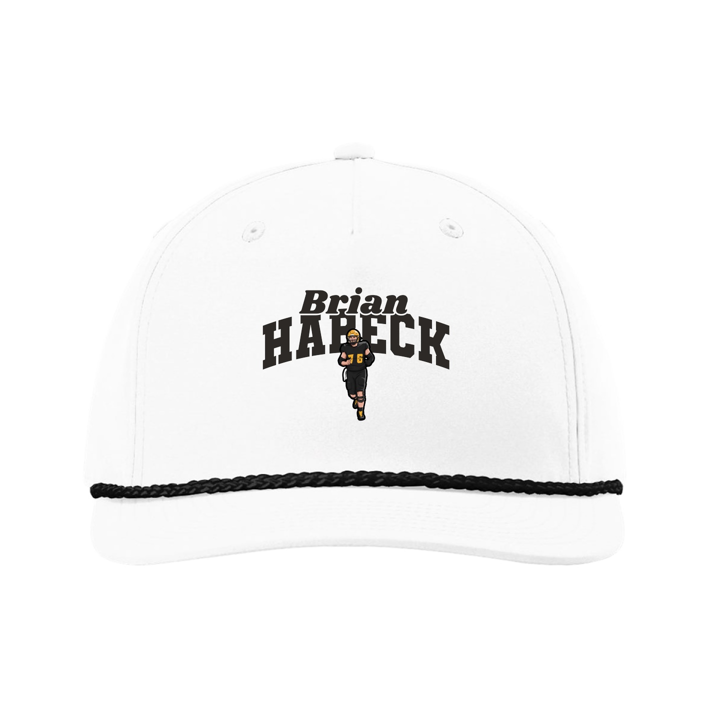 Five-Panel Classic Rope Cap — Signature Arch in White