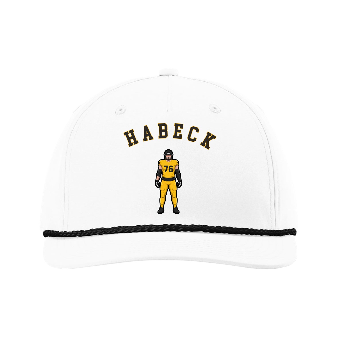Five-Panel Classic Rope Cap — Shirsey Arch in White