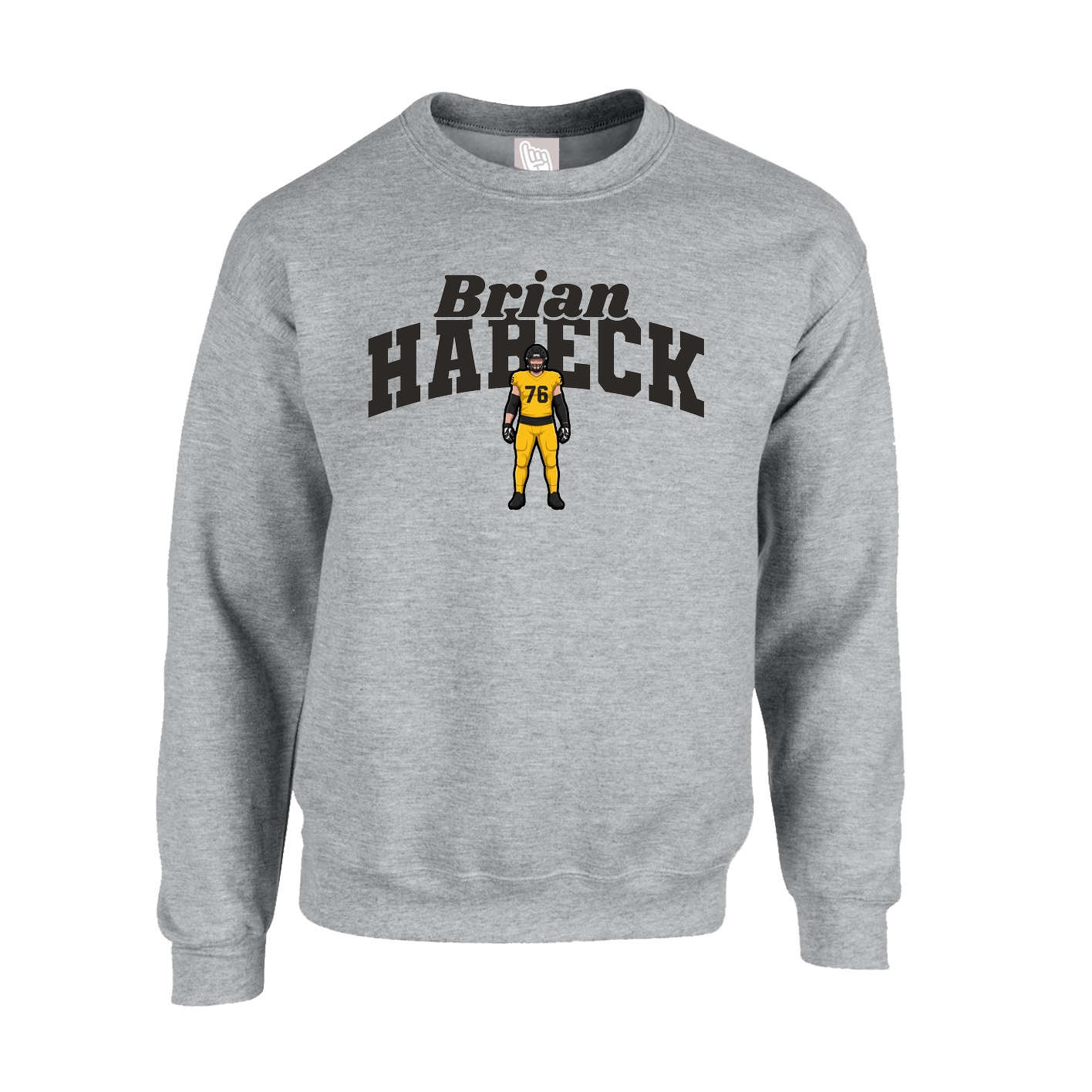 Fleece Crew — Signature Arch in Grey