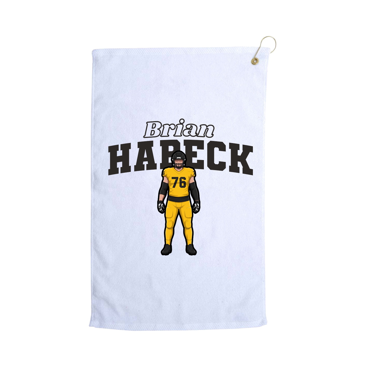 Golf Towel — Name Arch in White