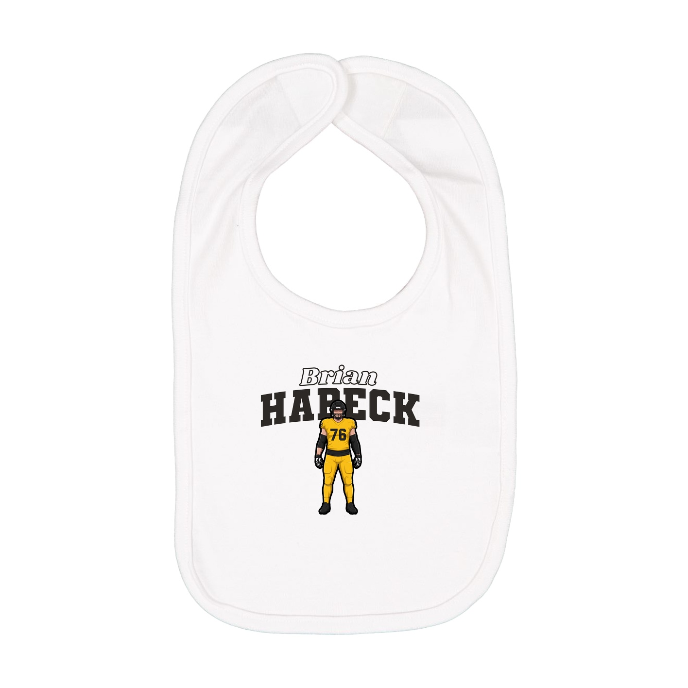 Infant Bib — Name Arch in White