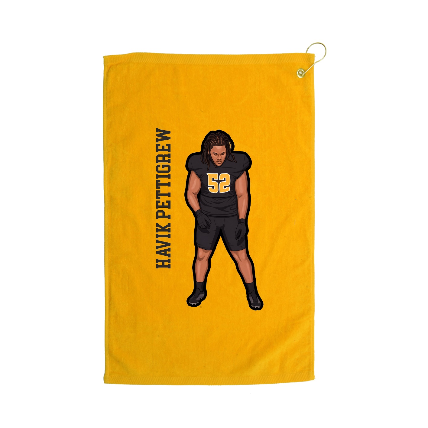Golf Towel — Name Vertical in Gold