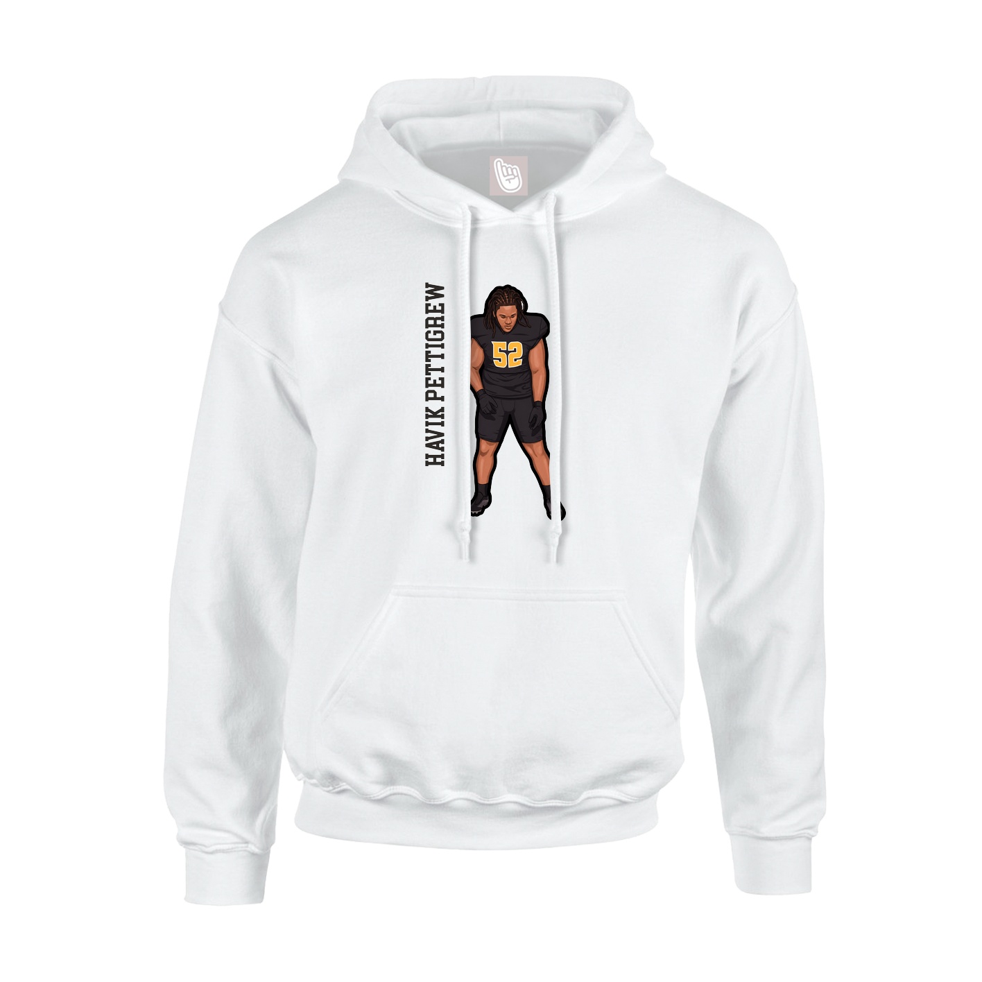 Hoodie — Name Vertical in White