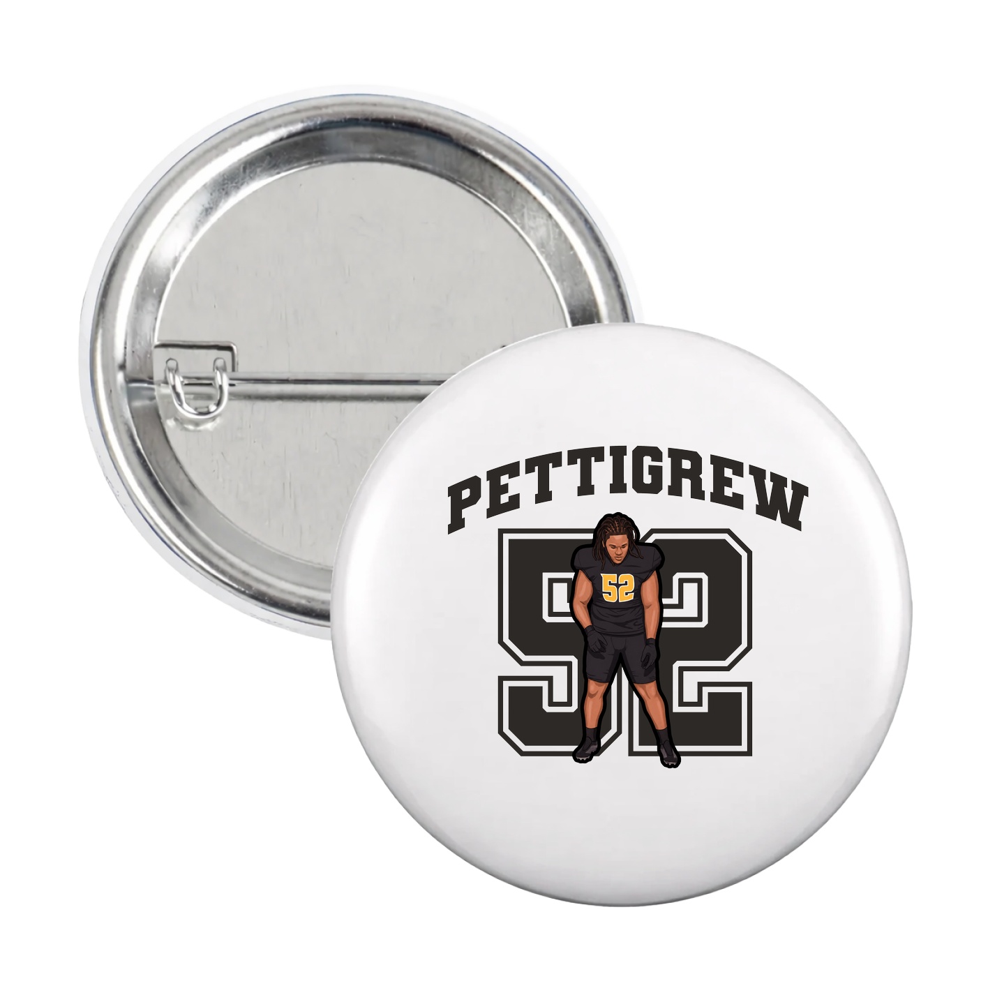Game Day Button — Number in White