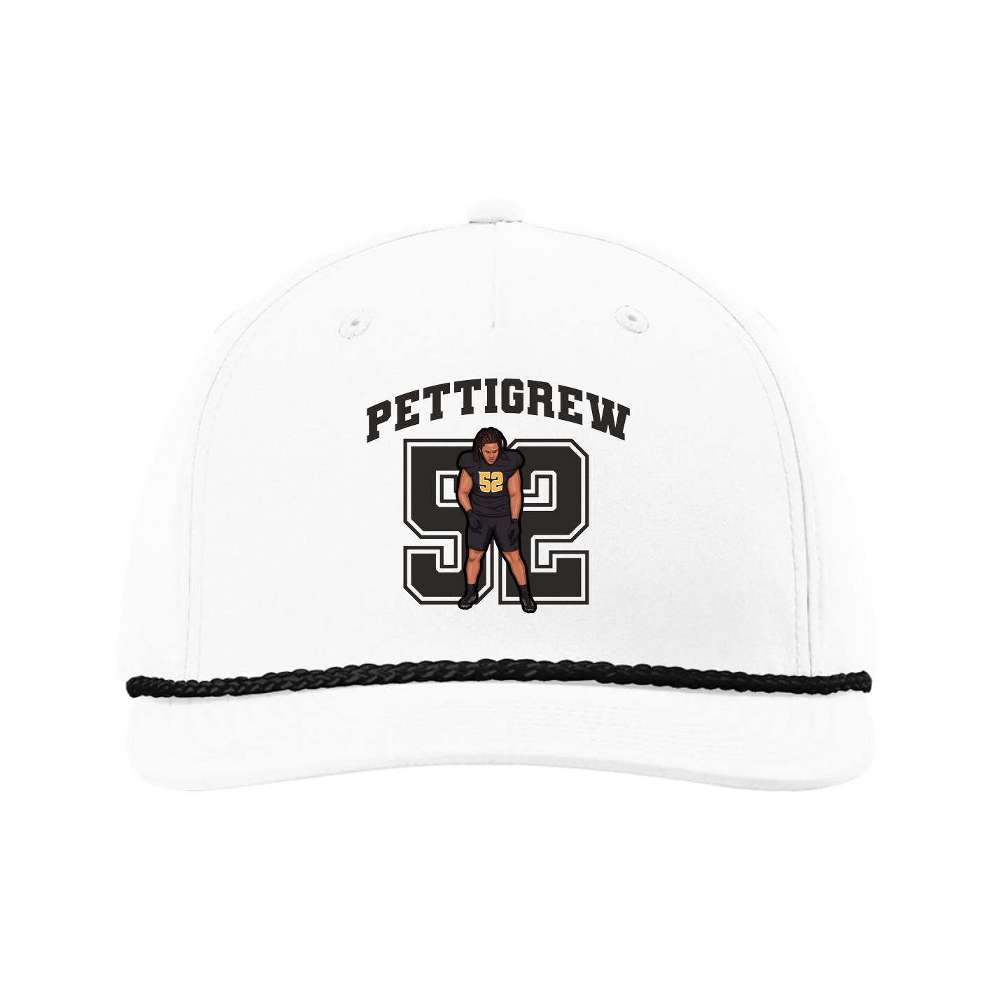 Five-Panel Classic Rope Cap — Number in White