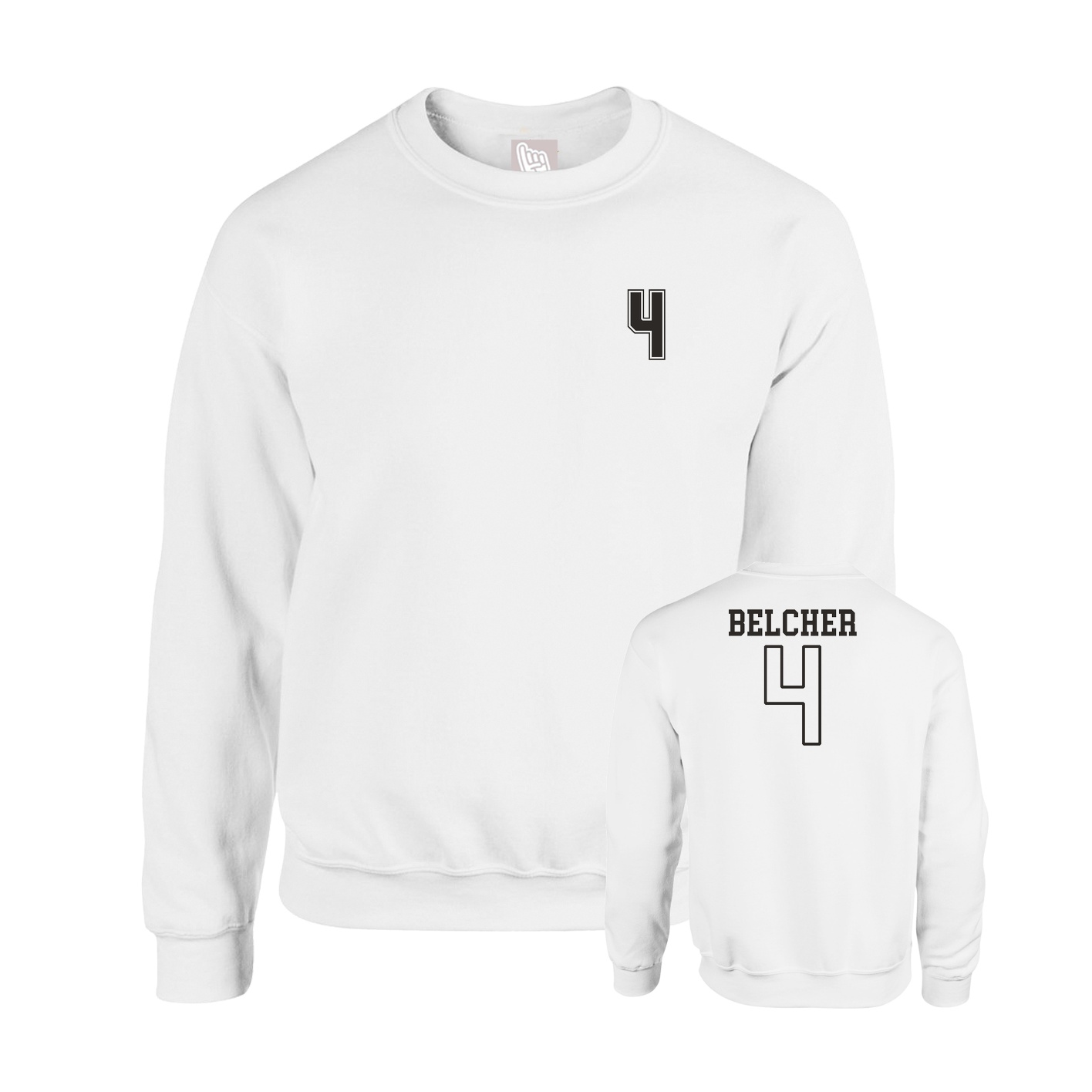 Fleece Crew — Chest Back in White