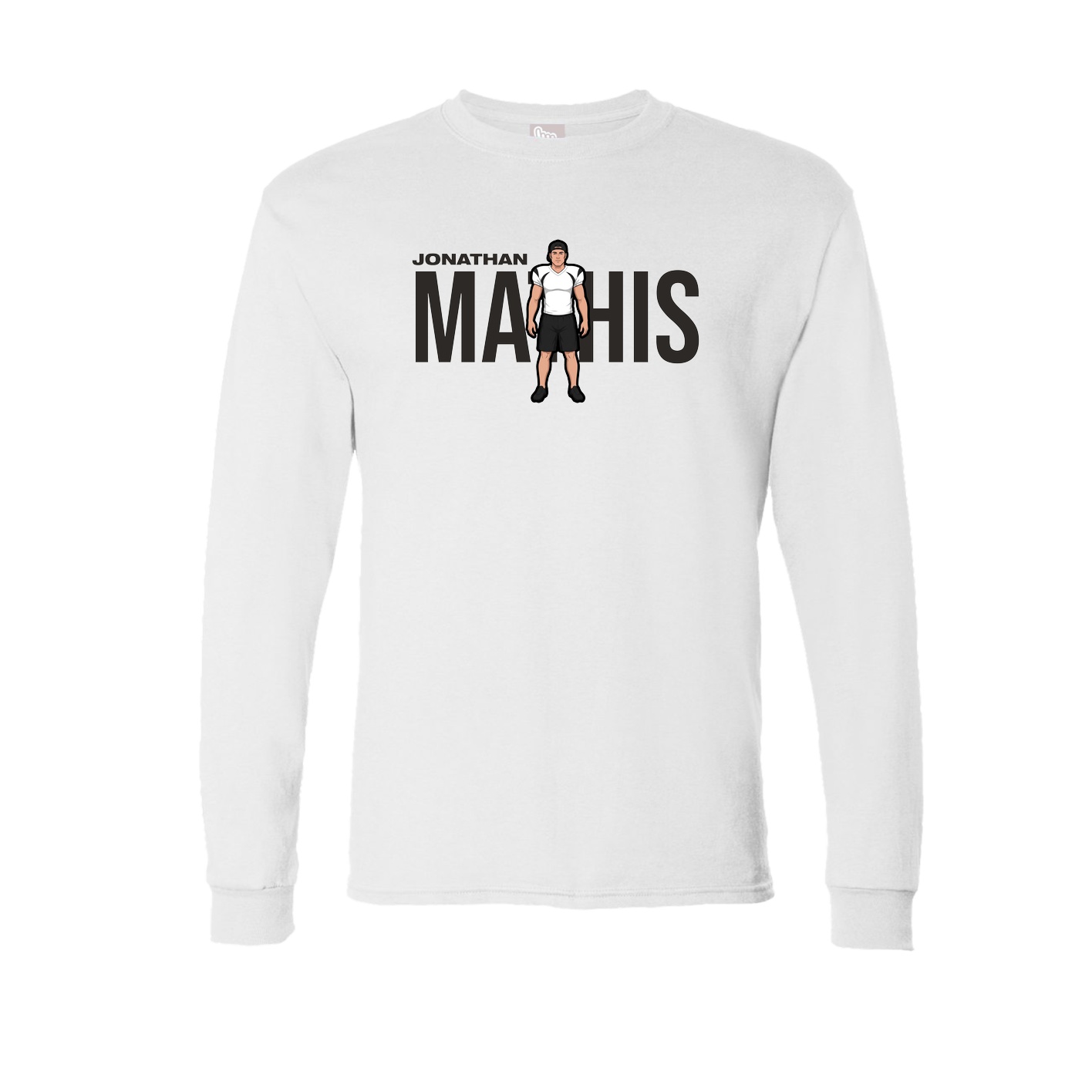 Long Sleeve Tee — Player Name in White