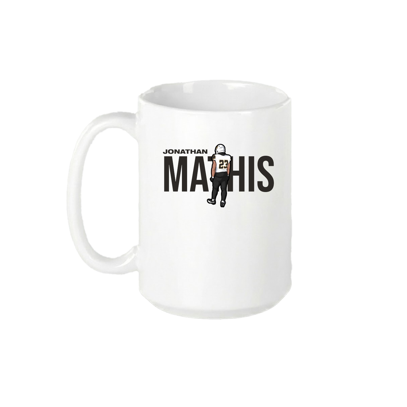 15oz Coffee Mug — Player Name in White