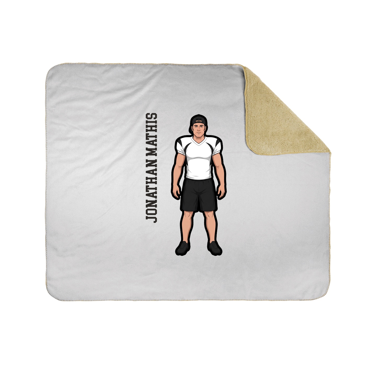 Throw Blanket — Name Vertical in White