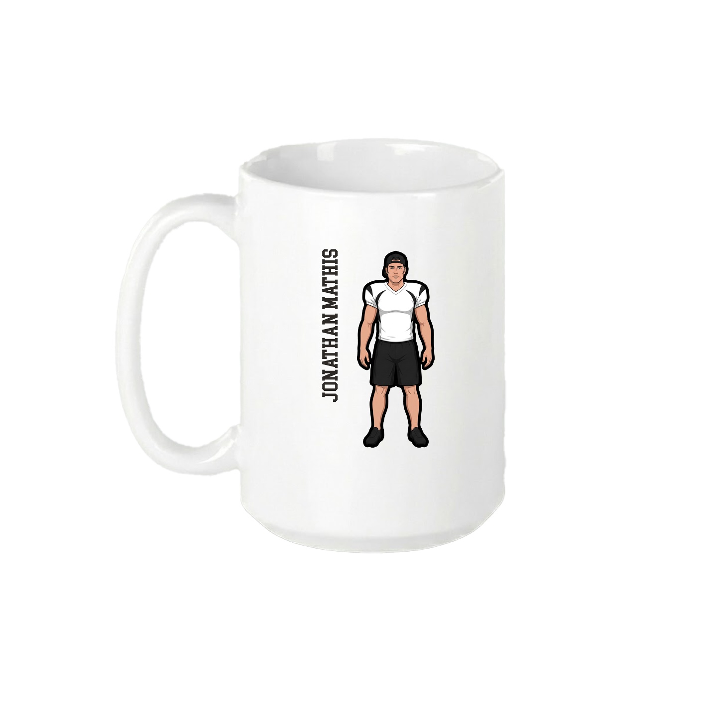 15oz Coffee Mug — Name Vertical in White