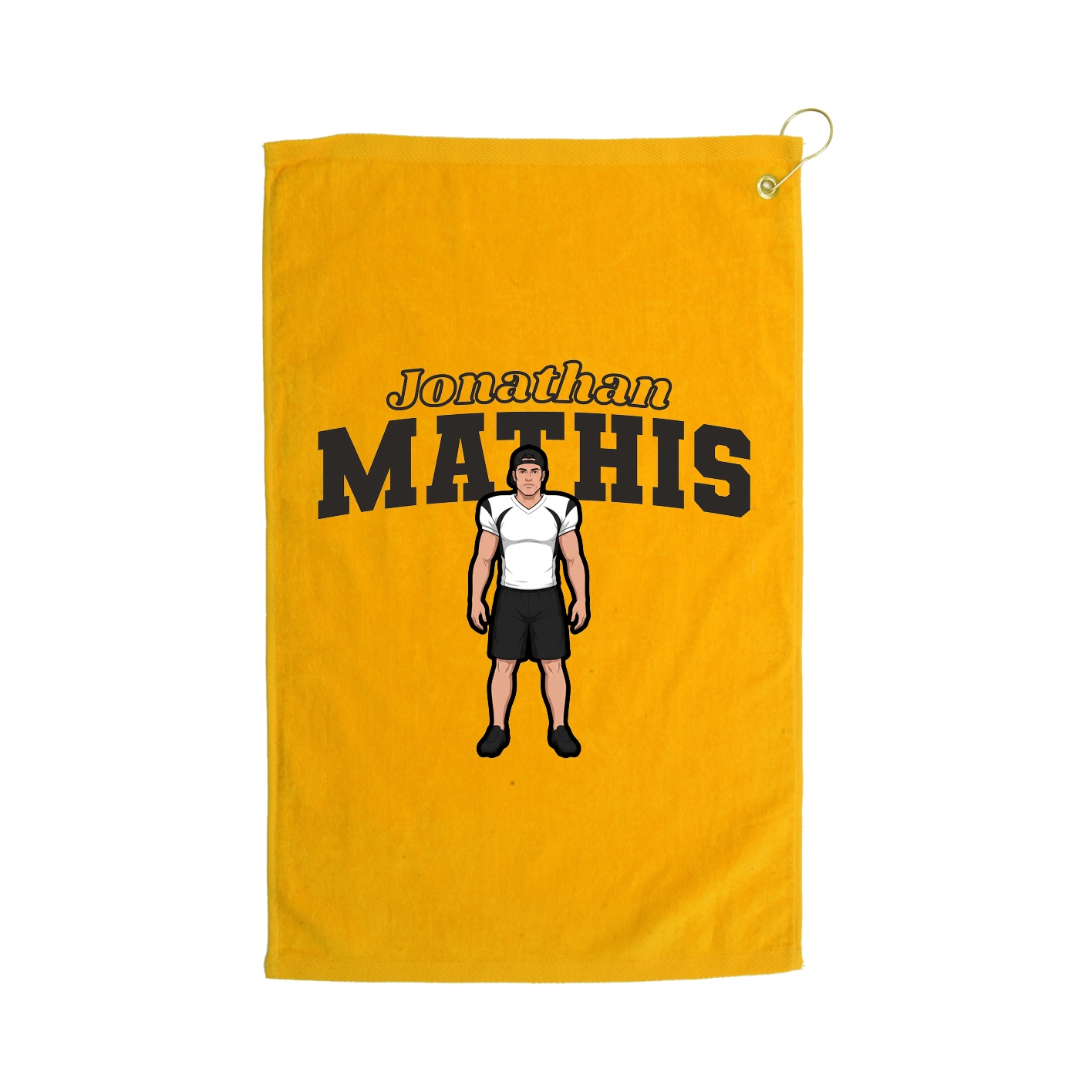 Golf Towel — Name Arch in Gold