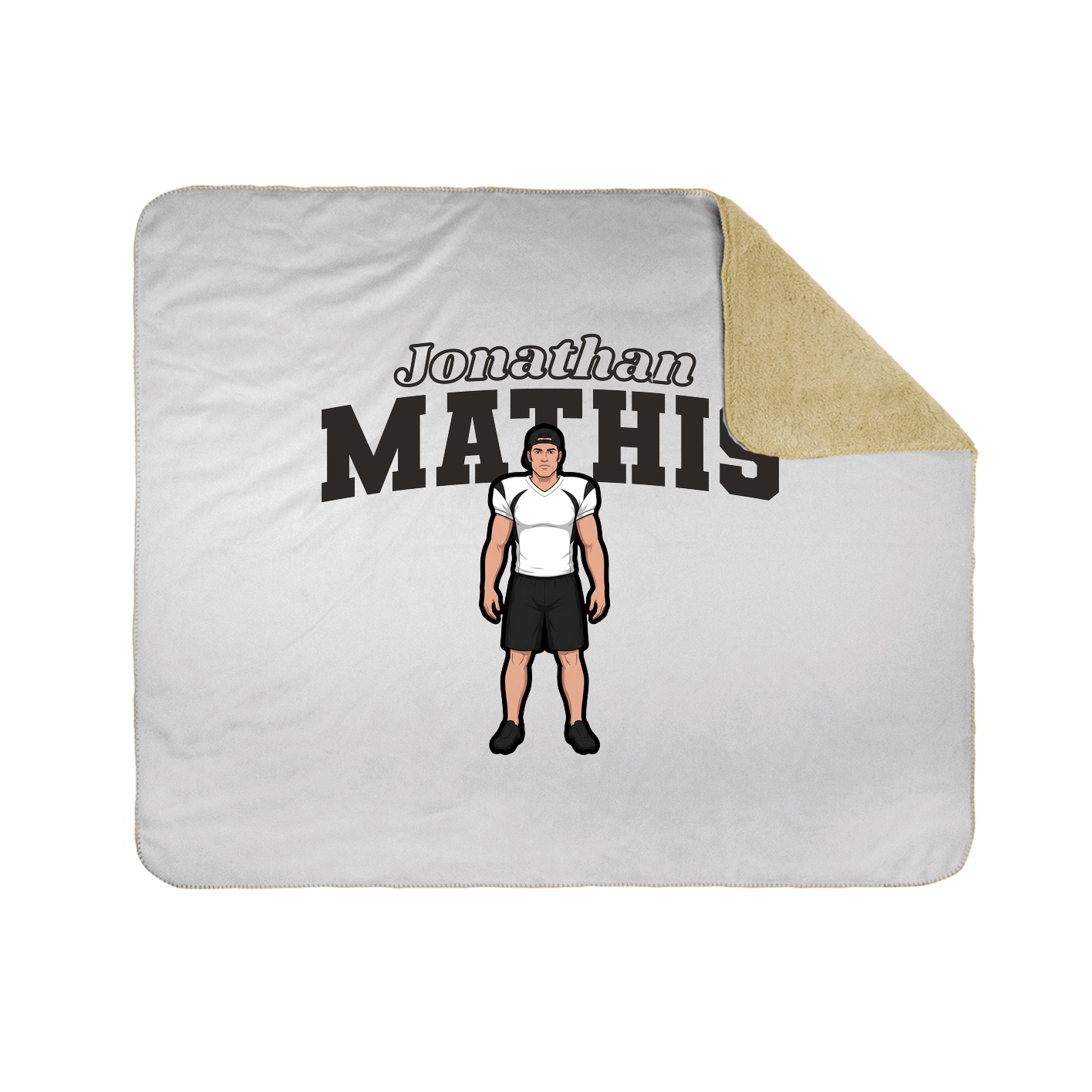 Throw Blanket — Name Arch in White
