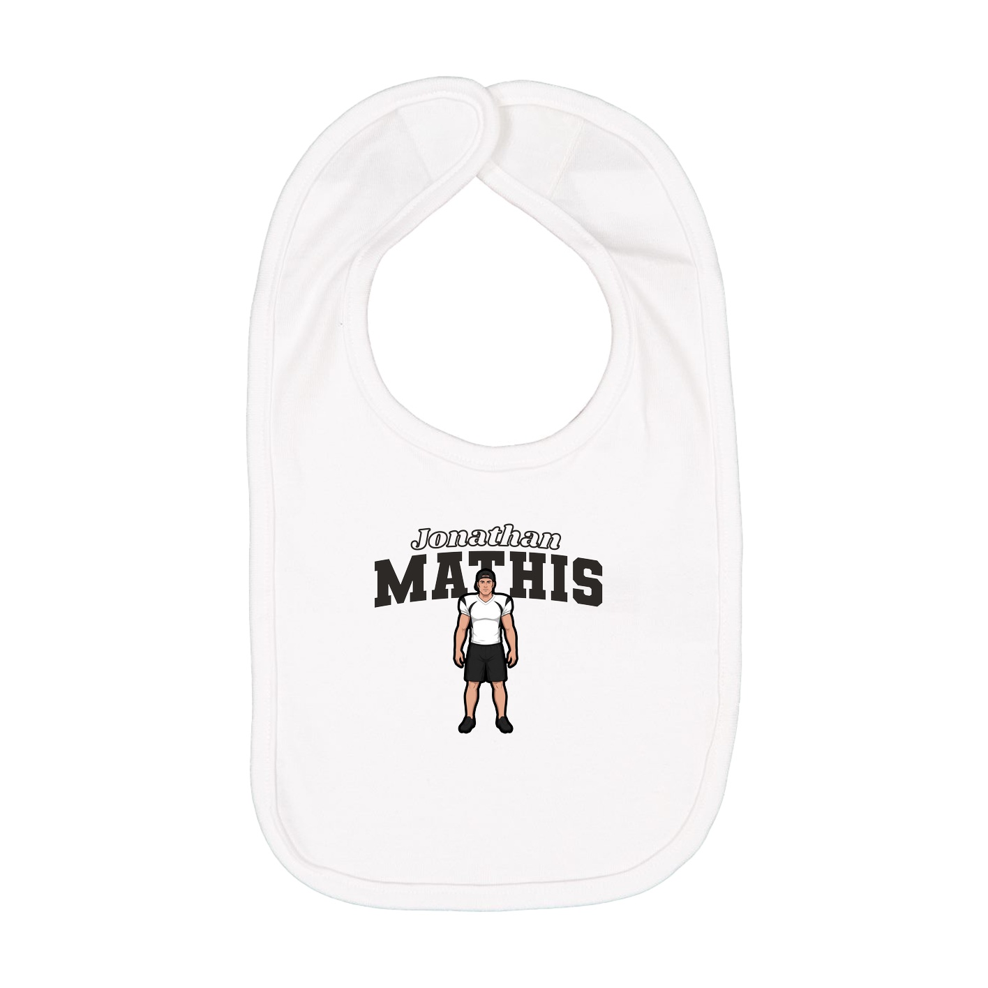 Infant Bib — Name Arch in White