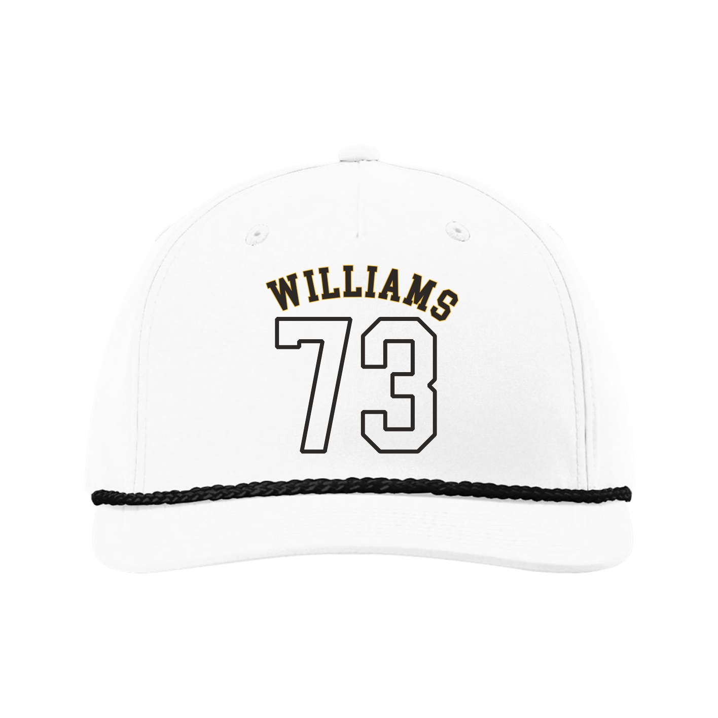 Five-Panel Classic Rope Cap — Shirsey Arch in White