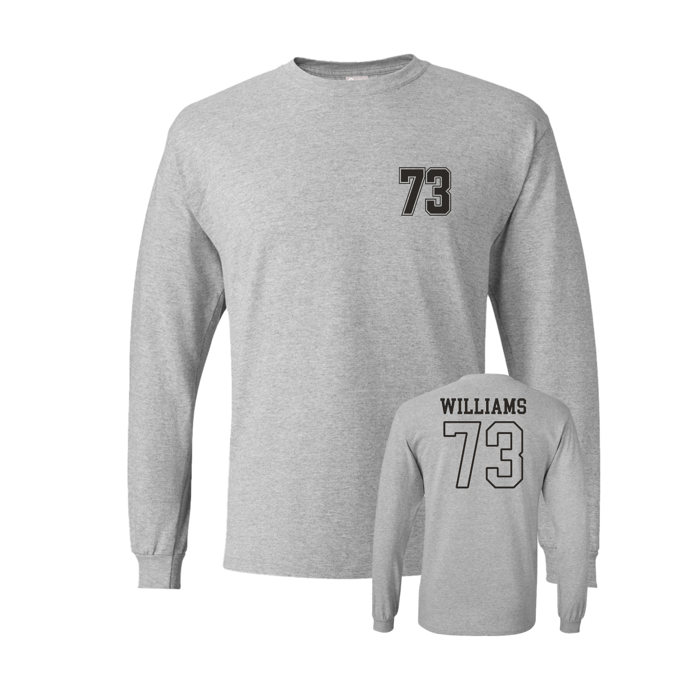 Long Sleeve Tee — Chest Back in Grey