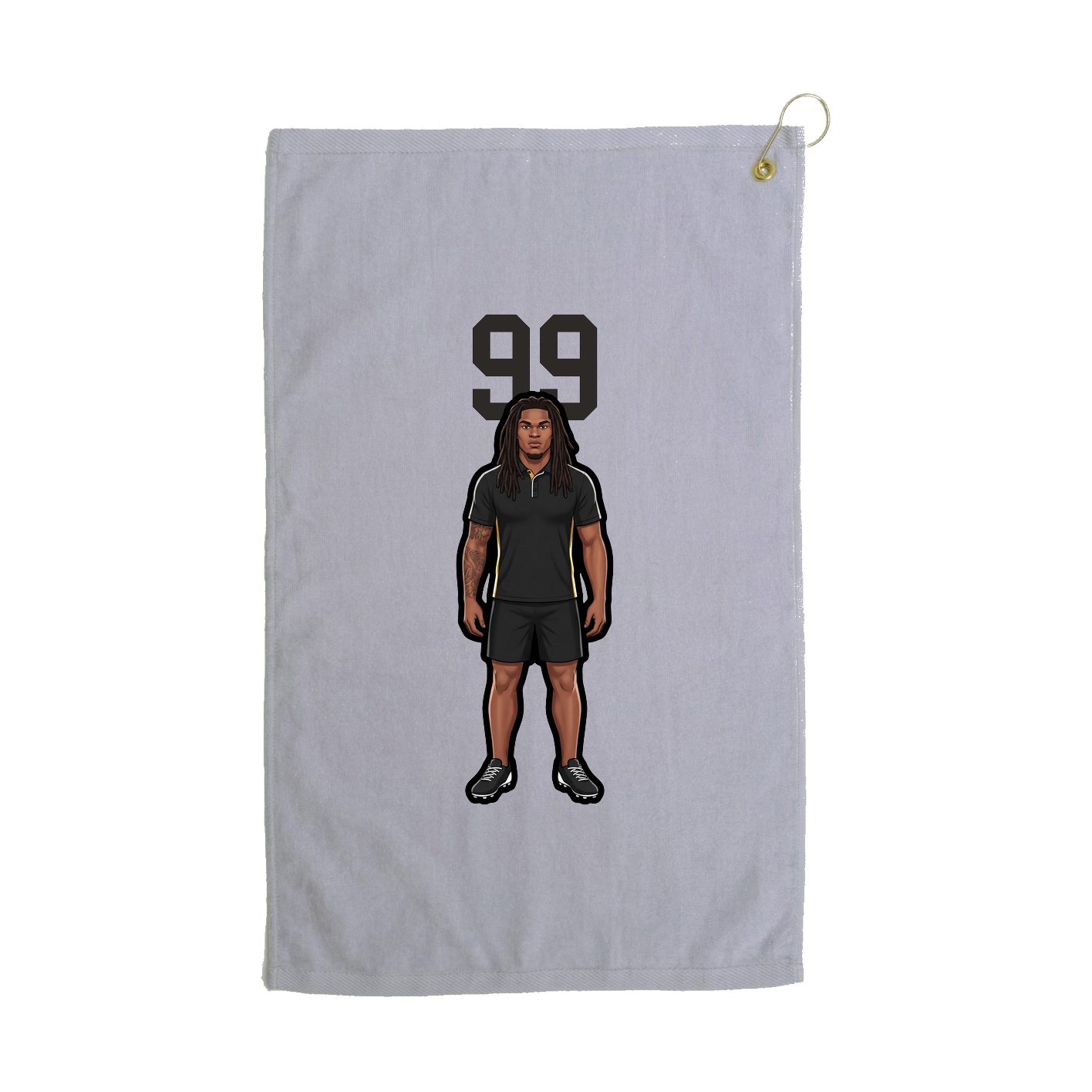 Golf Towel — Number Top in Grey