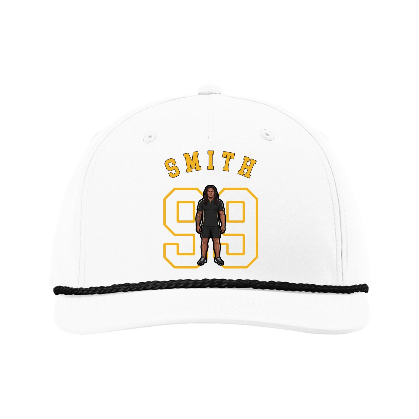 Five-Panel Classic Rope Cap — Shirsey Arch in White