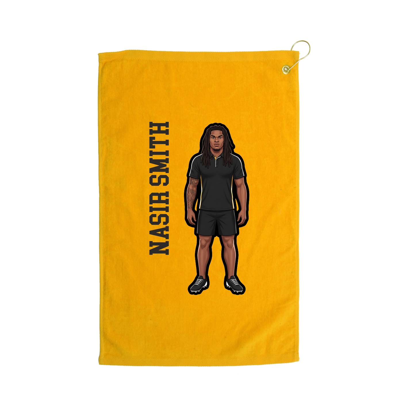 Golf Towel — Name Vertical in Gold