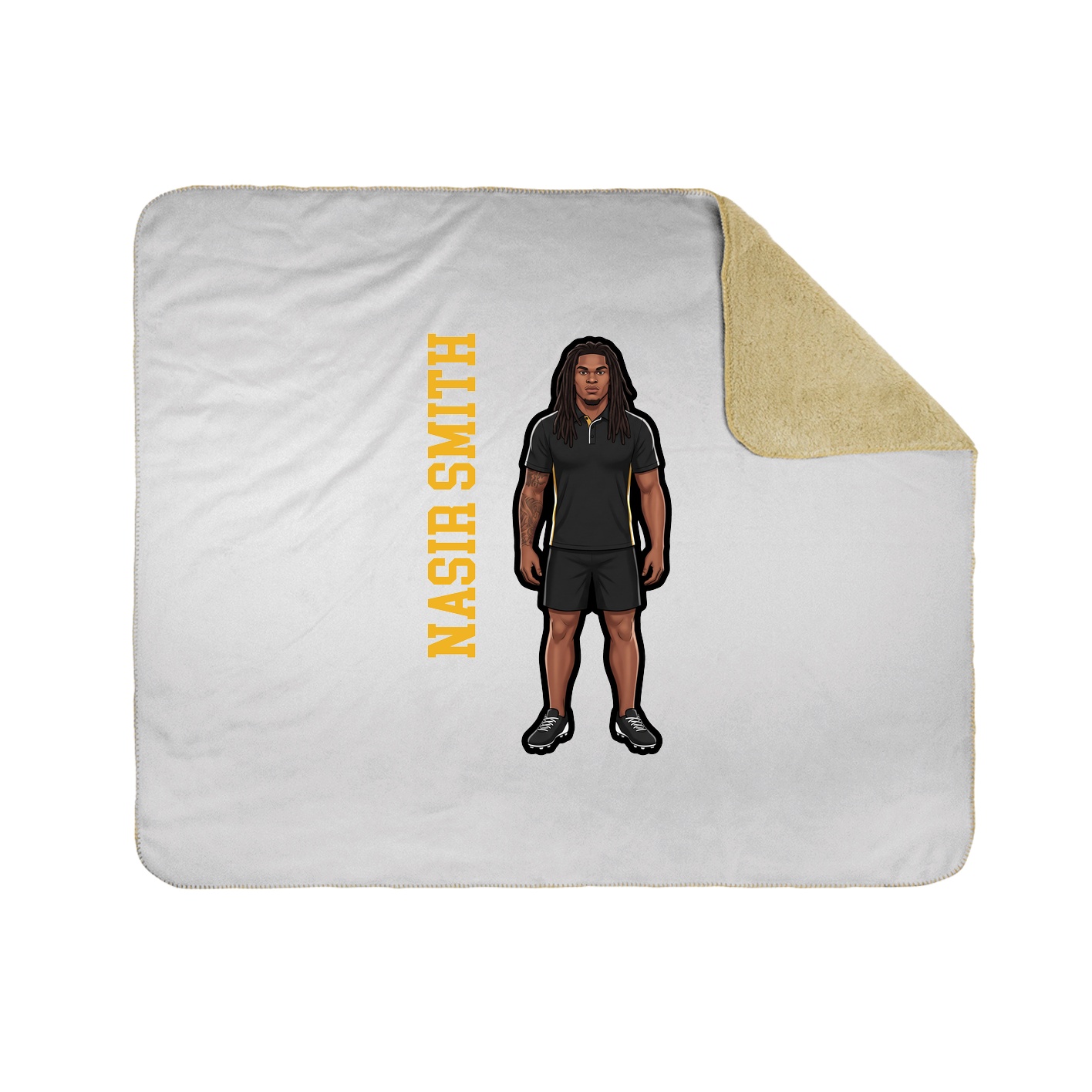 Throw Blanket — Name Vertical in White