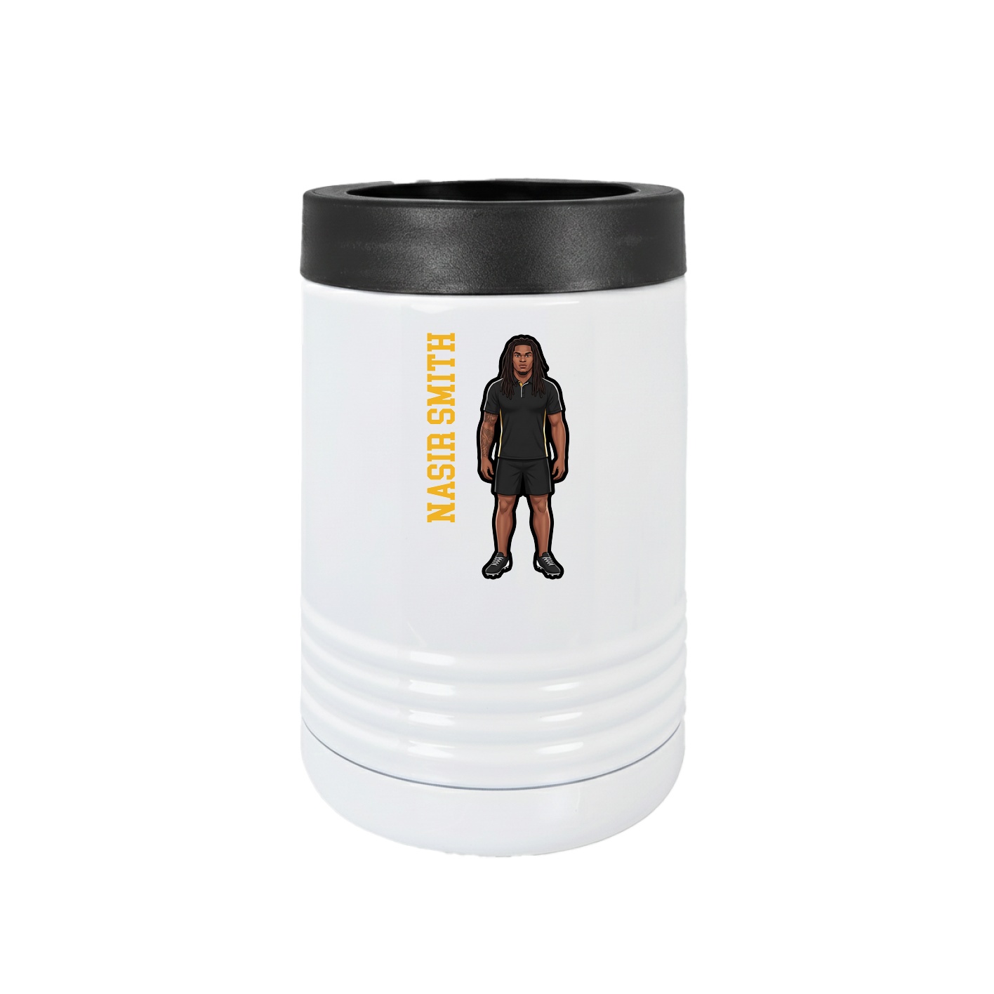 Beverage Holder — Name Vertical in White