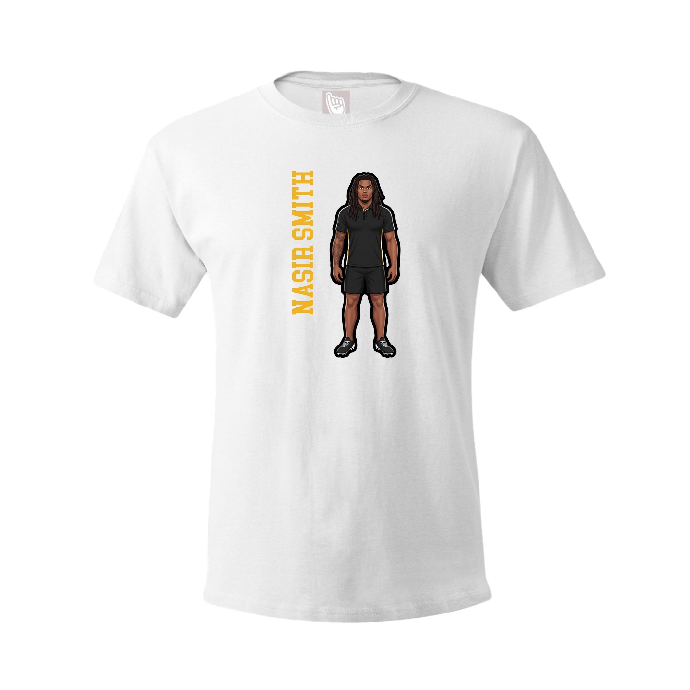 Tee — Name Vertical in White