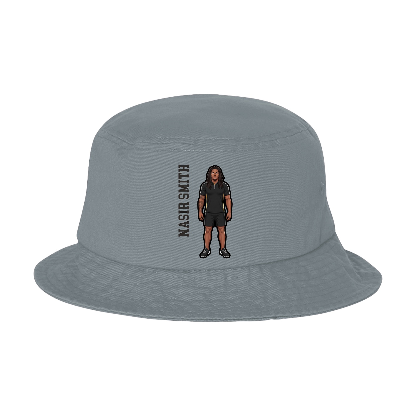 Bucket Cap — Name Vertical in Grey