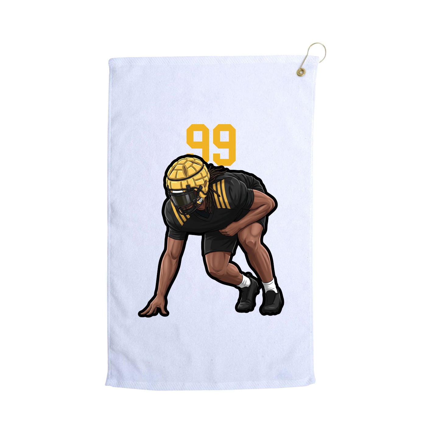 Golf Towel — Number Top in White