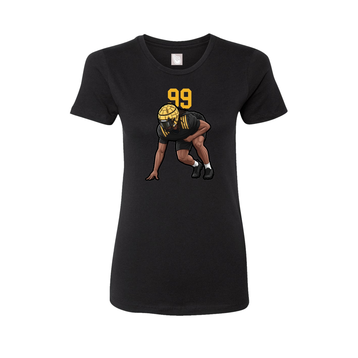 Fitted Women's Tee — Number Top in Black